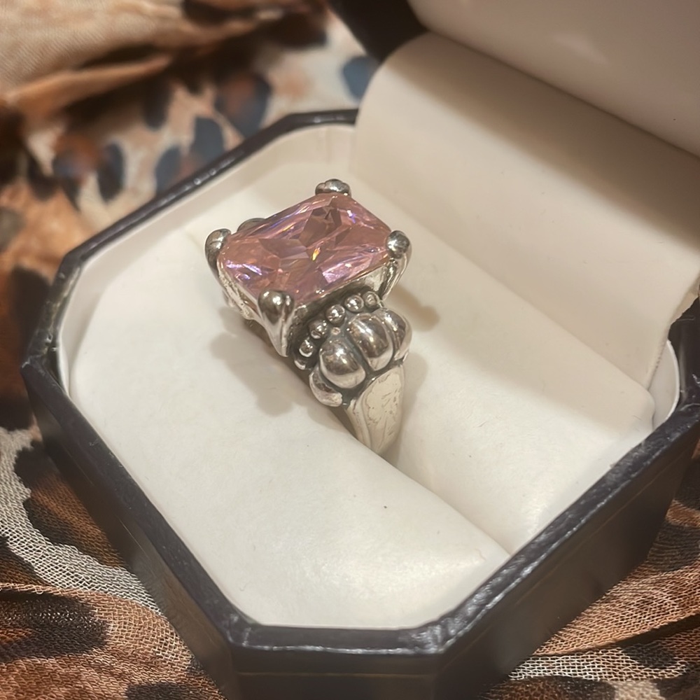 Pink CZ ring - Picture 3 of 5